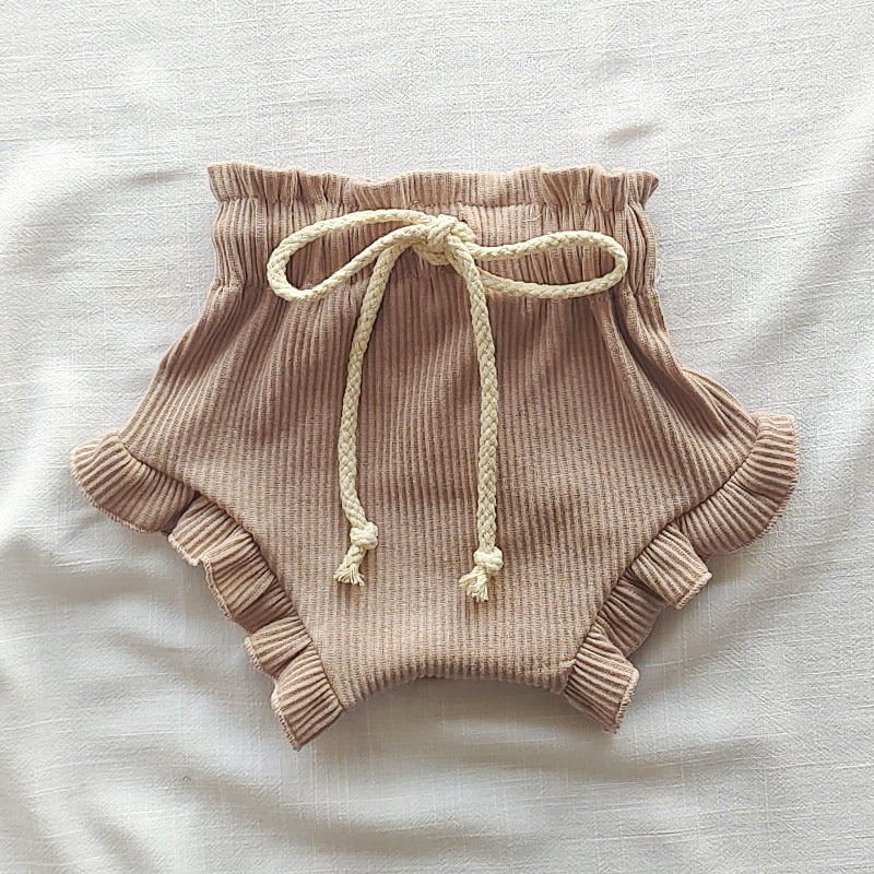 Ribbed Cotton Waffle Shorts