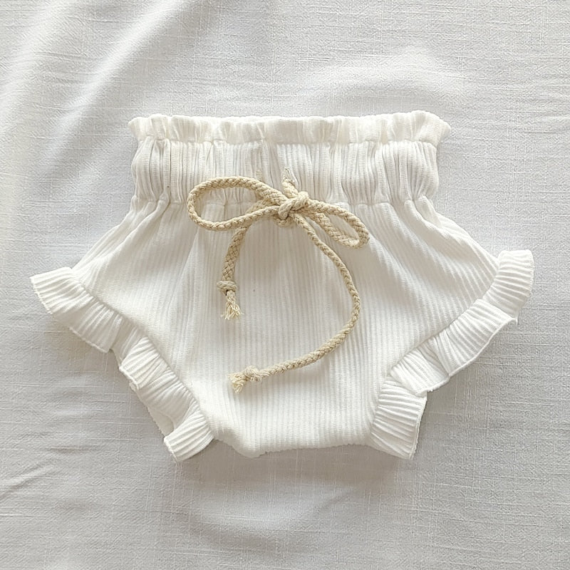 Ribbed Cotton Waffle Shorts