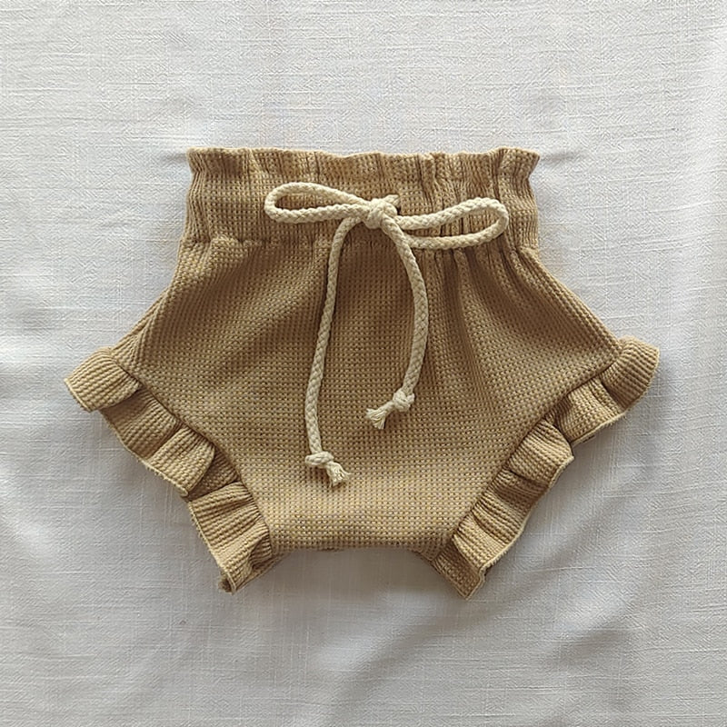 Ribbed Cotton Waffle Shorts